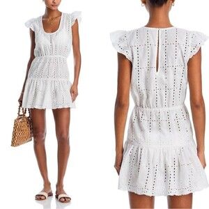 Aqua Tank Eyelet Cover-Up Dress